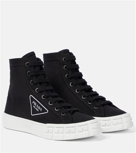 prada pocket high-top sneakers|Prada gabardine high top sneakers.